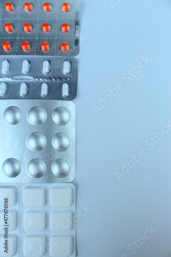pills on left right is empty, background