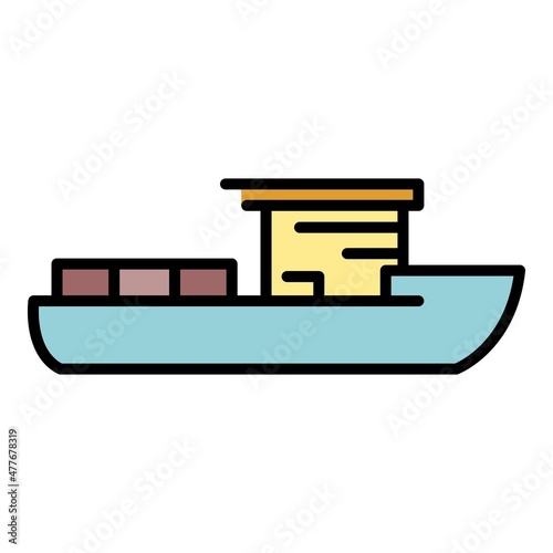 Modern vessel icon. Outline modern vessel vector icon color flat isolated