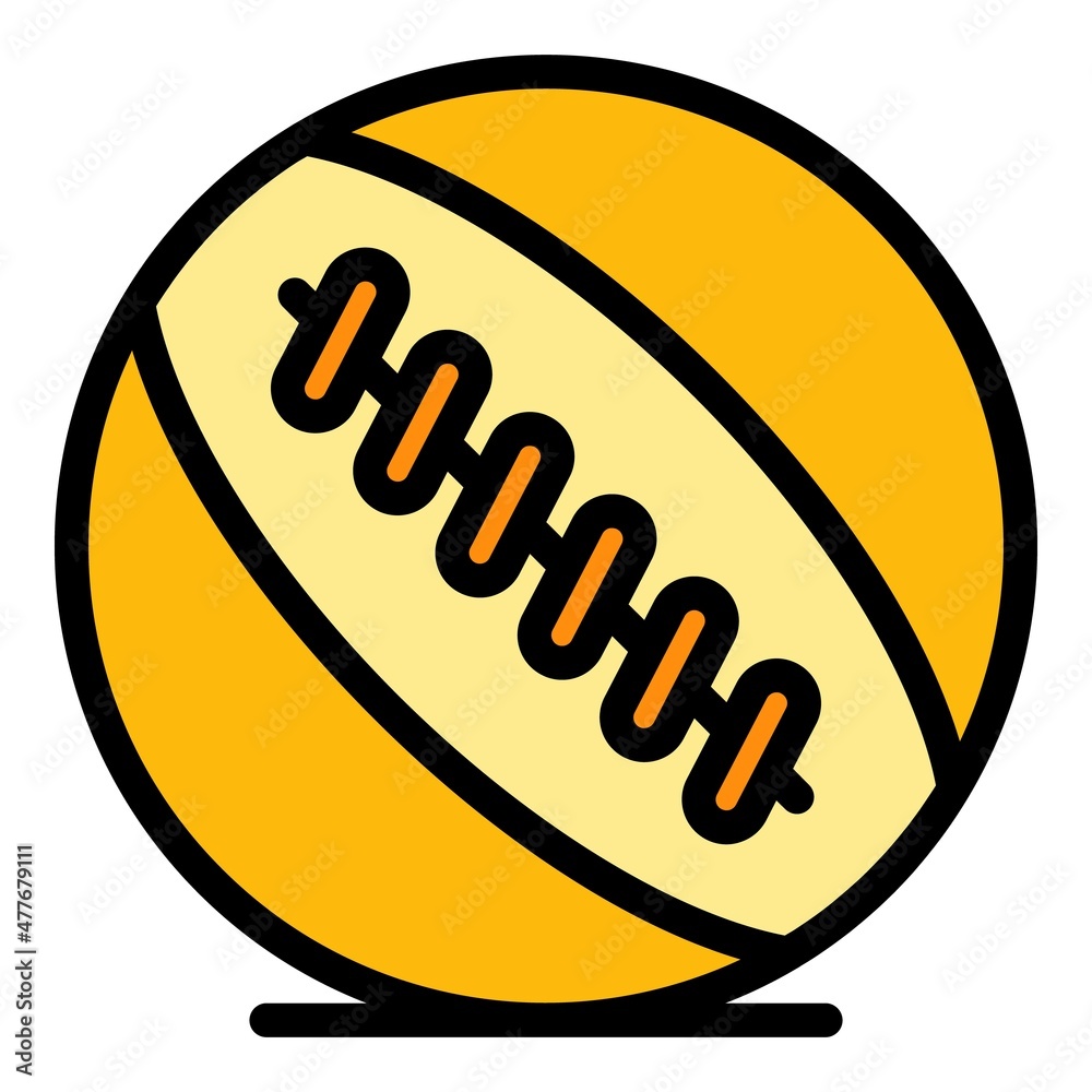Sport ball icon. Outline sport ball vector icon color flat isolated