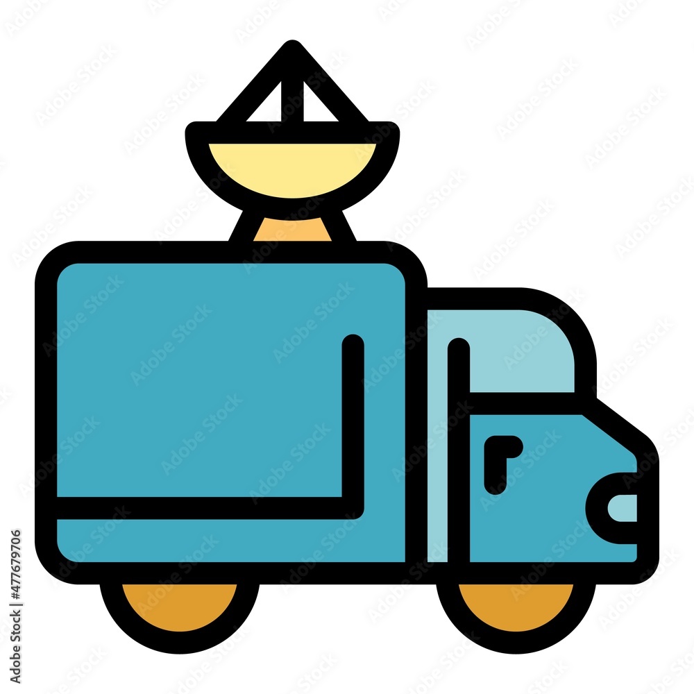 Van actualization icon. Outline van actualization vector icon color flat isolated Van actualization icon. Outline van actualization vector icon color flat isolated