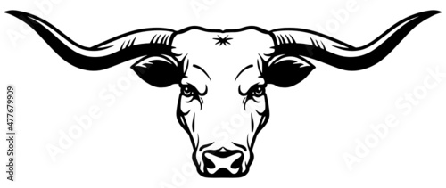 texas longhorn cattle head icon logo. Cut cutting file photo