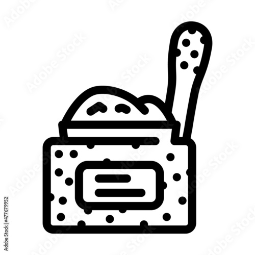 scrub cosmetology cream line icon vector. scrub cosmetology cream sign. isolated contour symbol black illustration