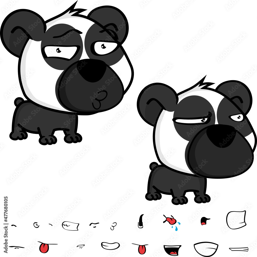 Obraz premium kawaii little panda bear character cartoon expressions collection illustration in vector format