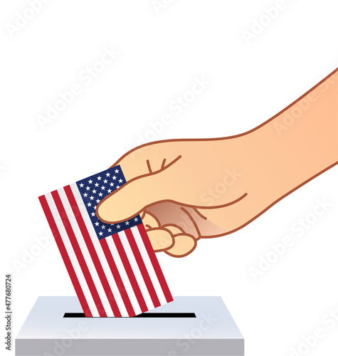 hand placing vote ballot in ballot box usa flag © Marty's Art
