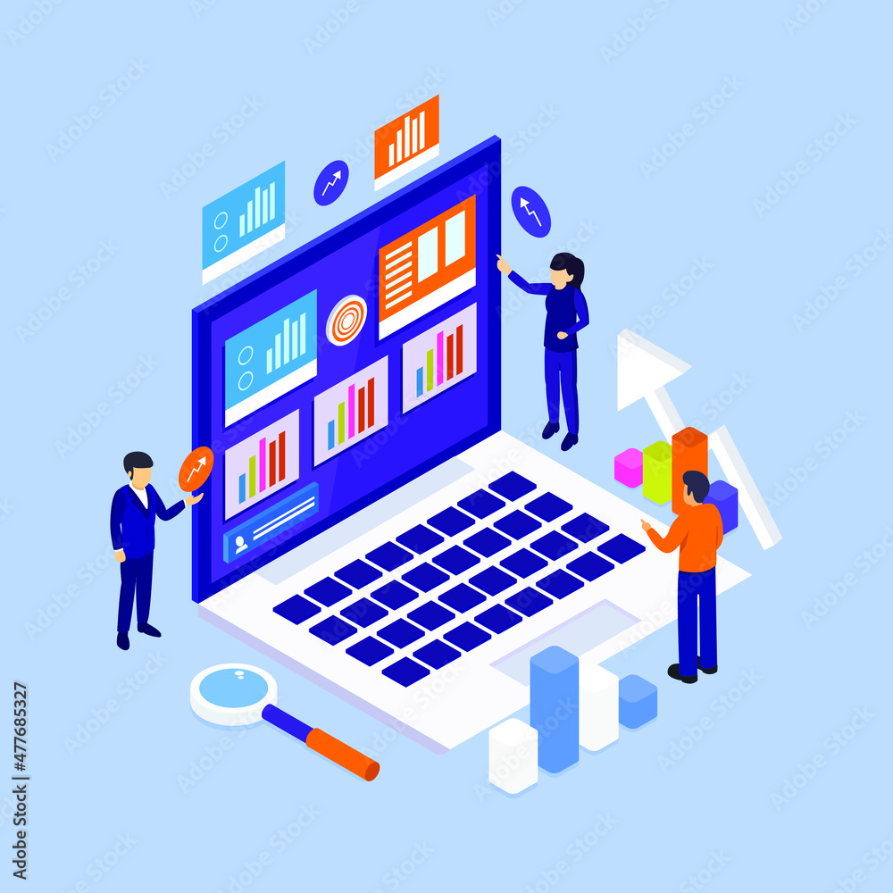 Business analysis isometric Business analysis isometric