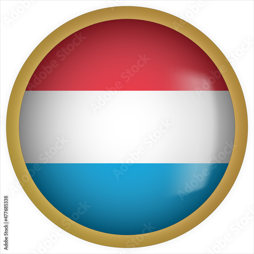 Luxembourg 3D rounded Flag Button Icon with Gold Frame Free Download Luxembourg 3D rounded Flag Button Icon with Gold Frame - GFXLoad