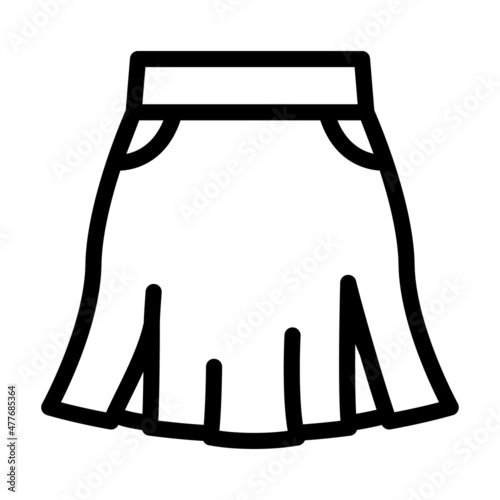 skirt girl clothes line icon vector. skirt girl clothes sign. isolated contour symbol black illustration