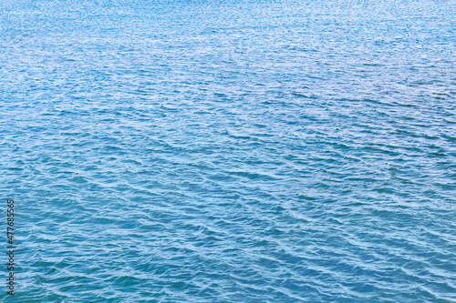 Abstract blue rippled water background texture featuring tranquil sea waves.
