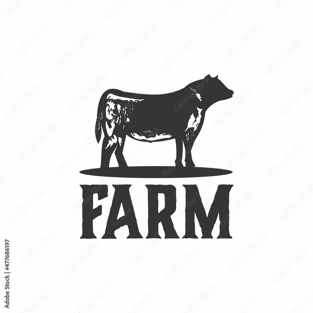 cow farm logo vector image Stock Vector | Adobe Stock