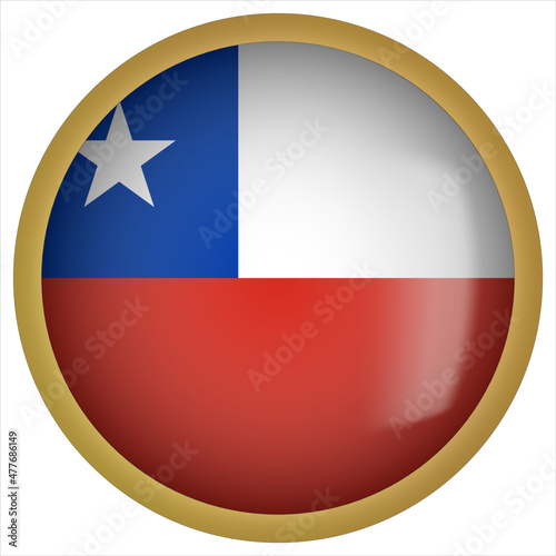 Chile 3D rounded Flag Button Icon with Gold Frame Free Download Chile 3D rounded Flag Button Icon with Gold Frame - GFXLoad