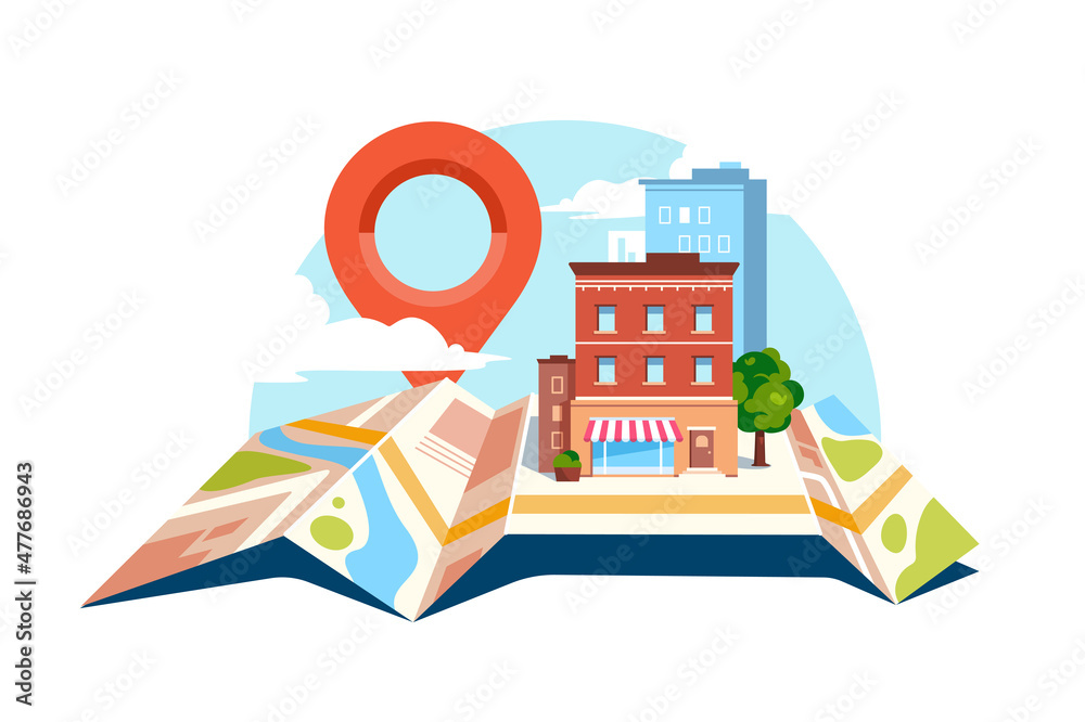 Obraz premium Geolocation city map and gps navigation system