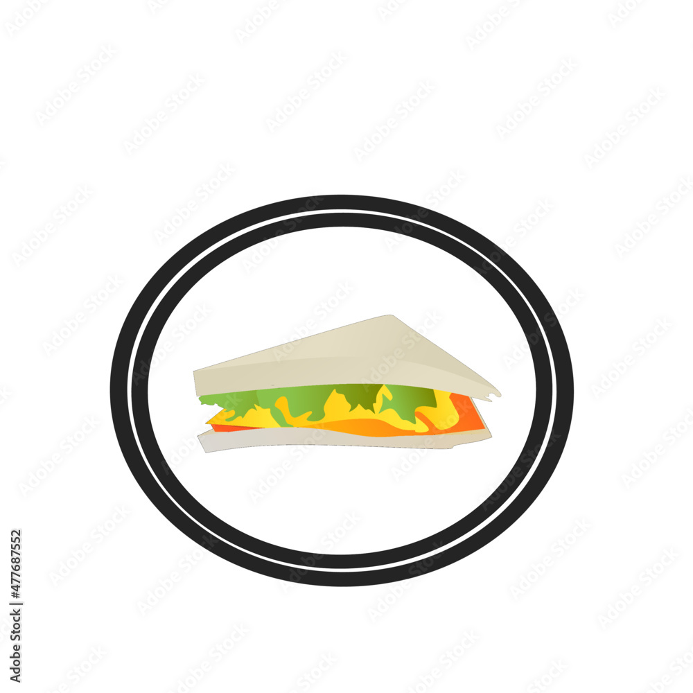an illustration of a sandwich on a plate. food business