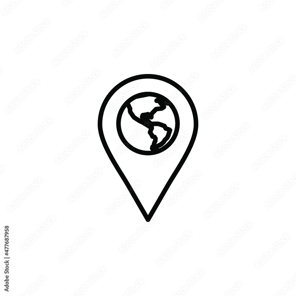 Gps, Map, Navigation, Direction Line Icon, Vector, Illustration, Logo Template. Suitable For Many Purposes