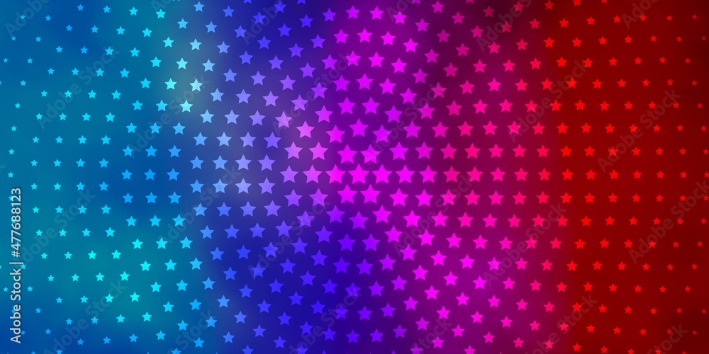 Light Blue, Red vector background with small and big stars. Light Blue, Red vector background with small and big stars.