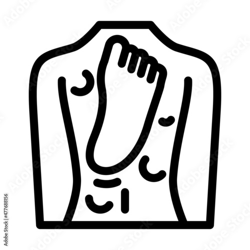 back and leg shiatsu line icon vector. back and leg shiatsu sign. isolated contour symbol black illustration