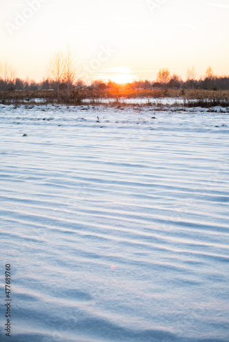 winter field, winter field, sunset on the farm,