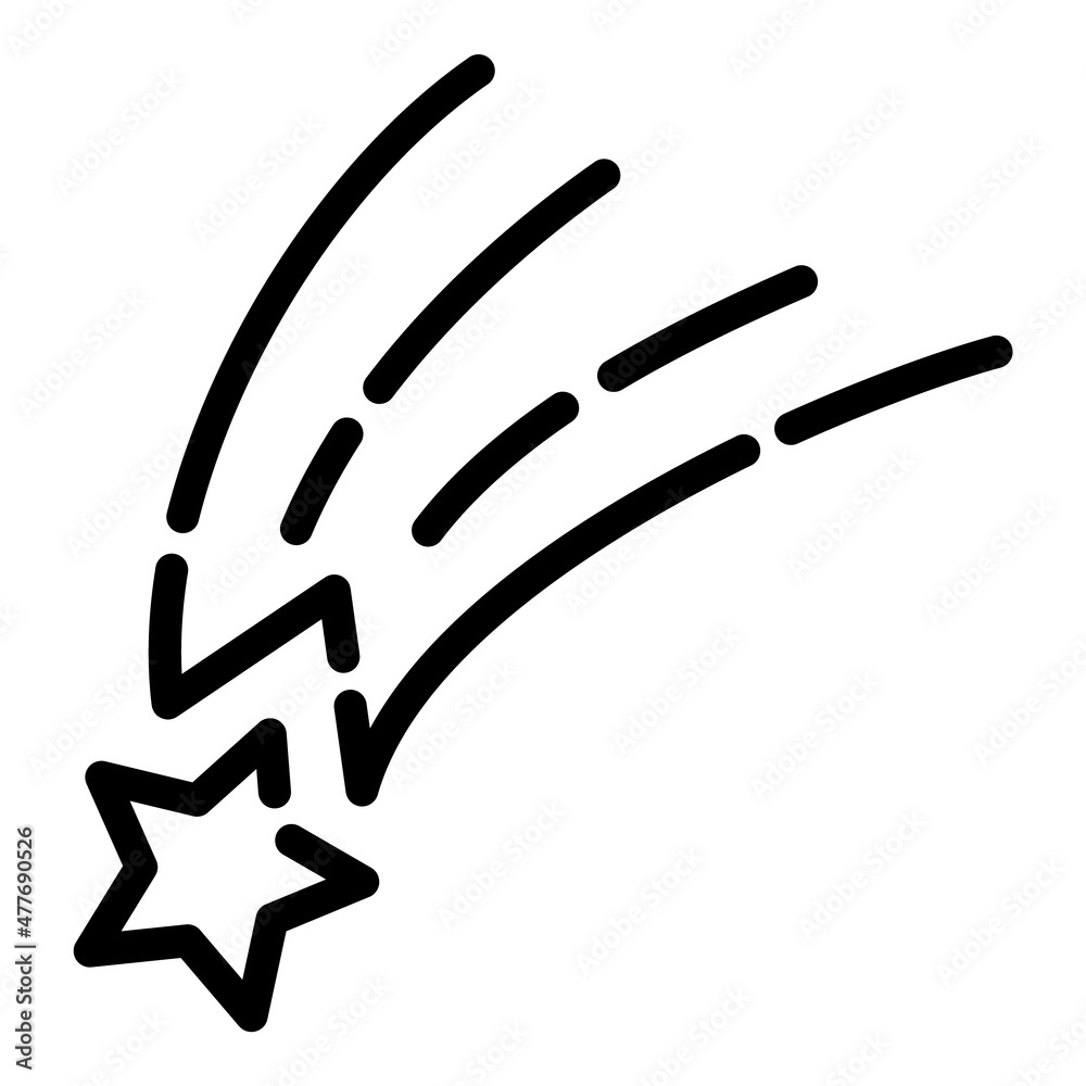 Starfall Flat Icon Isolated On White Background
