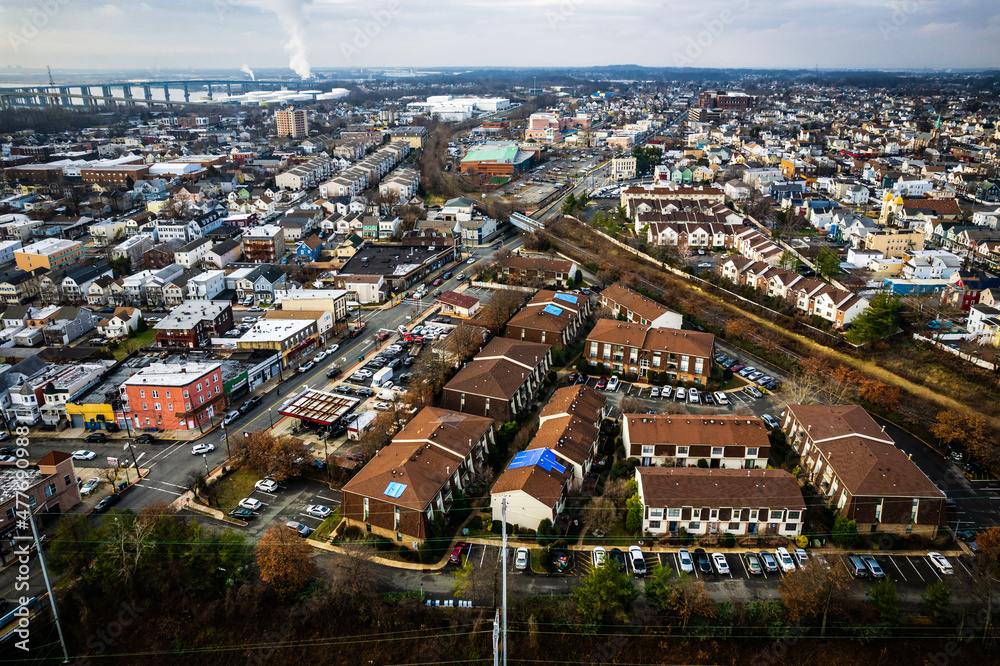 Obraz premium Aerial Drone of Perth Amboy New Jersey