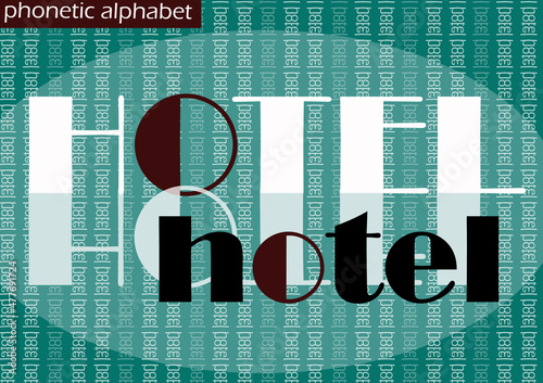 H (hotel) wallpaper background phonetic alphabet design for decoration