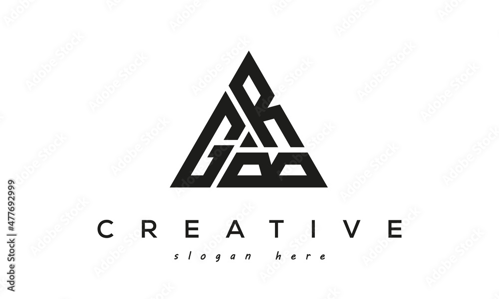GRB creative tringle letters logo design - obrazy, fototapety, plakaty 