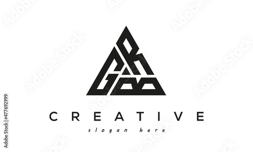 GRB creative tringle letters logo design