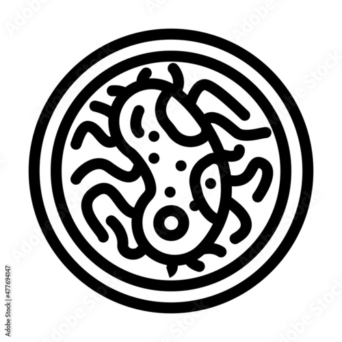 bacterium researching line icon vector. bacterium researching sign. isolated contour symbol black illustration photo