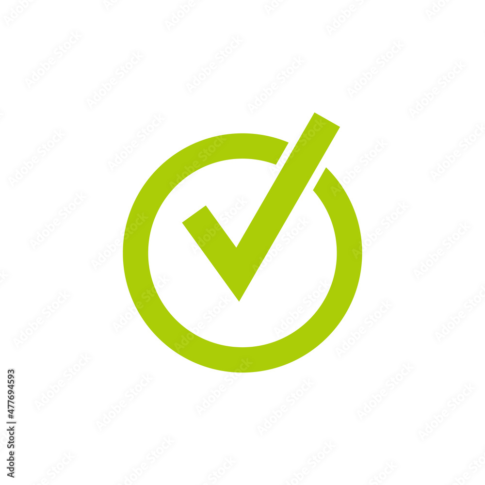 Check Mark icon symbol. Green checkmark icon, isolated on white background. Check Mark icon symbol. Green checkmark icon, isolated on white background.