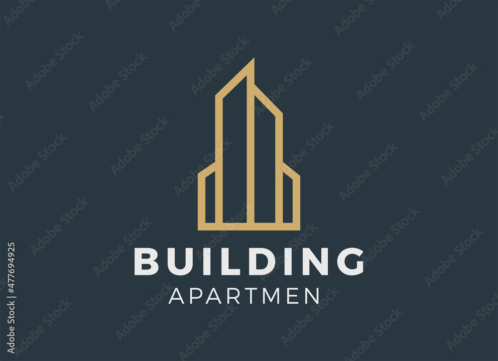 Building Apart men, Real Estate Logo Design Inspiration. 