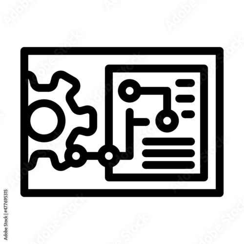 engineering processing line icon vector. engineering processing sign. isolated contour symbol black illustration © sevector