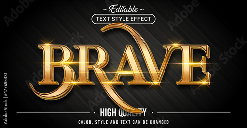 Editable text style effect - Brave text style theme.