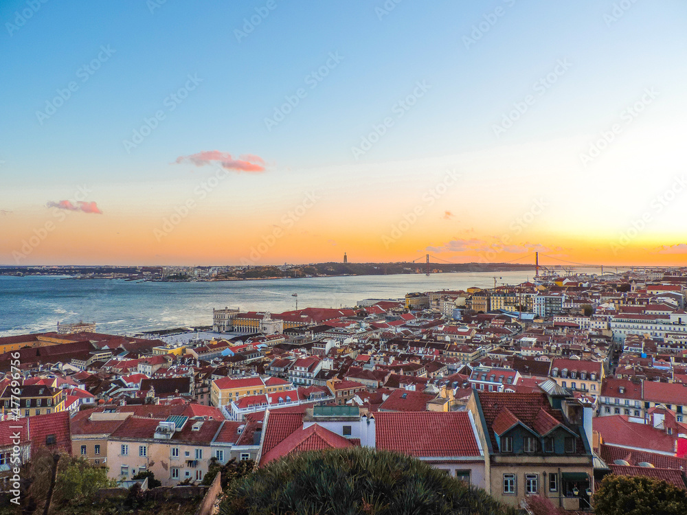 Panoramic view of Lisbon from Saint George Castle - Lisbon, Portugal