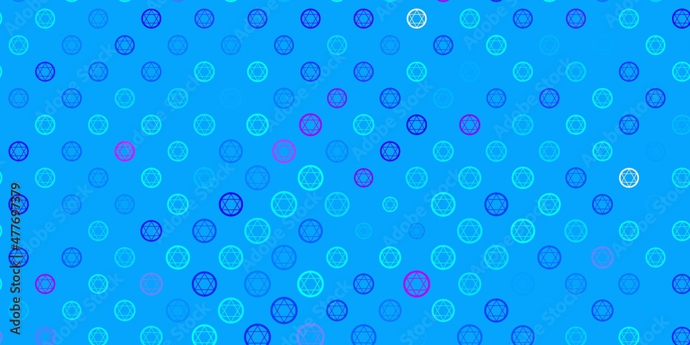 Light Pink, Blue vector background with occult symbols. Light Pink, Blue vector background with occult symbols.