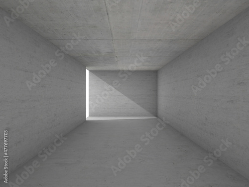 Abstract empty, concrete space - industrial interior background , 3D illustration