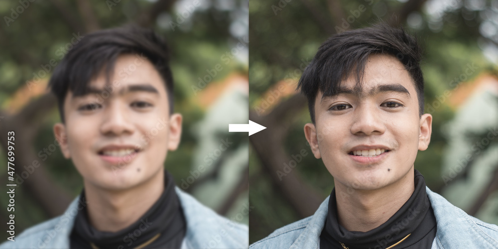 Example of AI deblurring Technology to correct an unfocused image of a