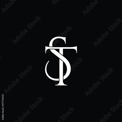 Letter ST luxury logo design vector