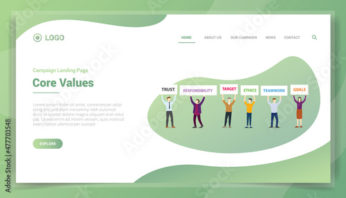 core values business concept for website template landing homepage
