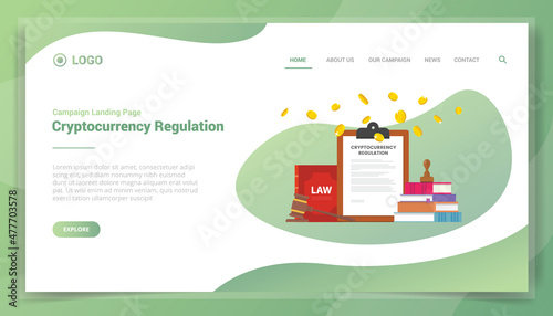 crypto cryptocurrency regulation technology business concept for website template landing homepage