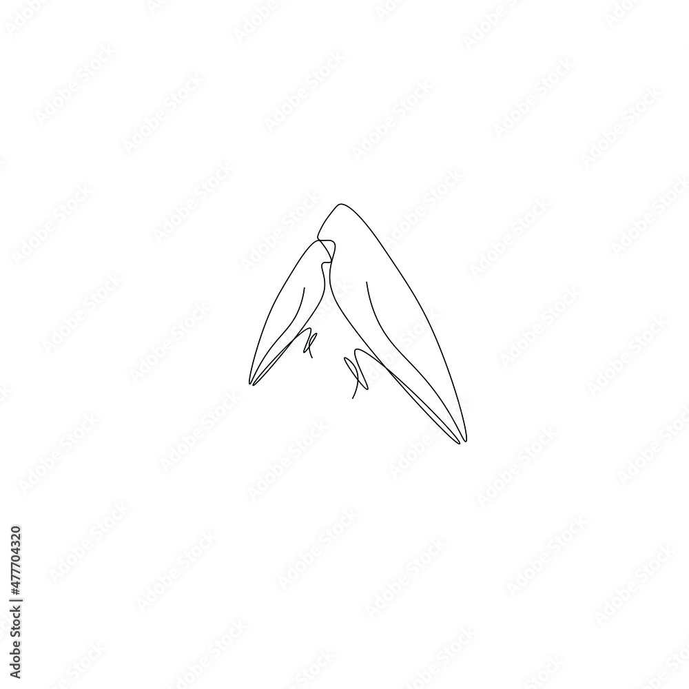 Bird line drawing vector illustration
