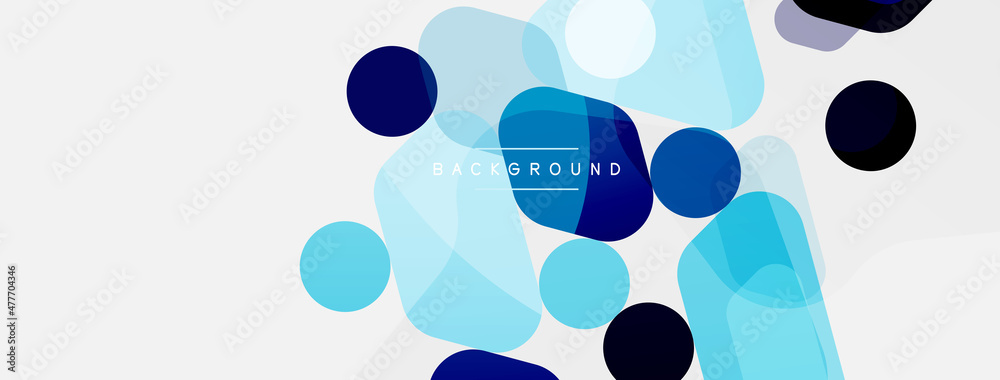 Abstract round geometric shapes and circles background. Trendy techno business template for wallpaper, banner, background or landing Abstract round geometric shapes and circles background. Trendy techno business template for wallpaper, banner, background or landing