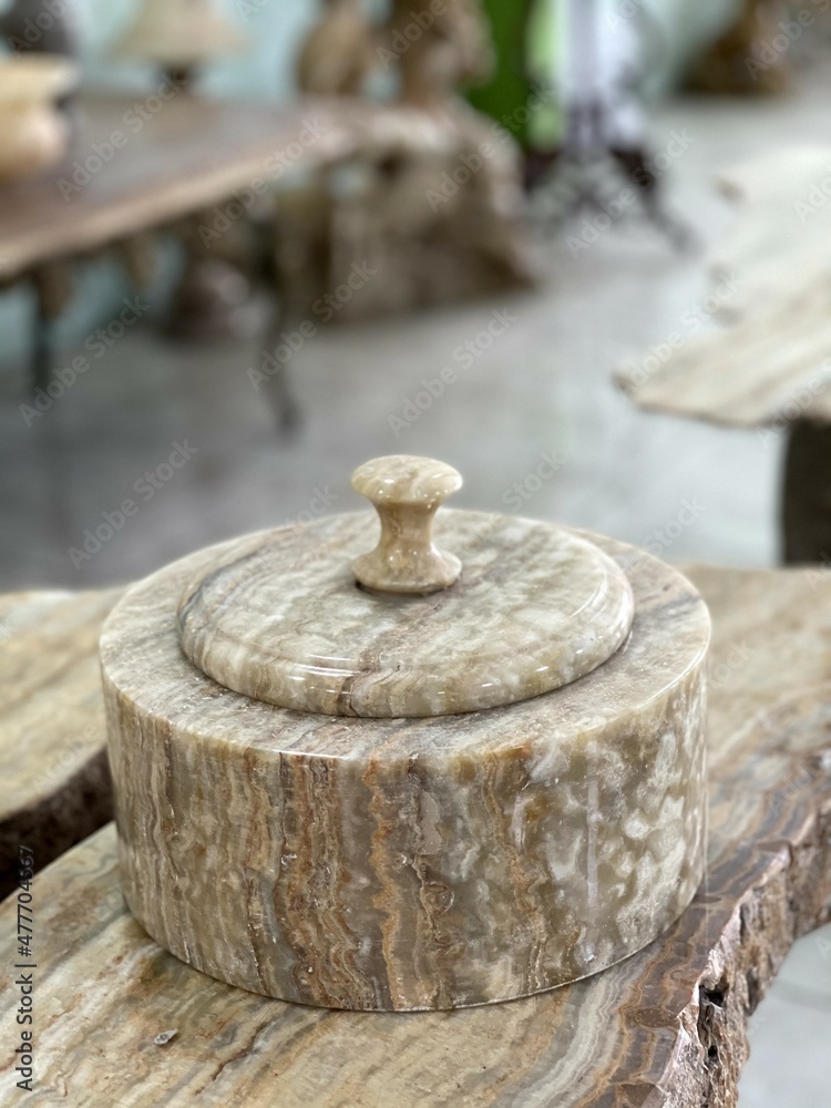 A decoration made of marble for the interior A decoration made of marble for the interior