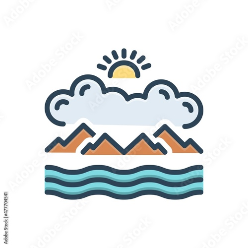 Color illustration icon for cloudy