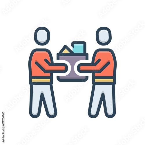Color illustration icon for receive