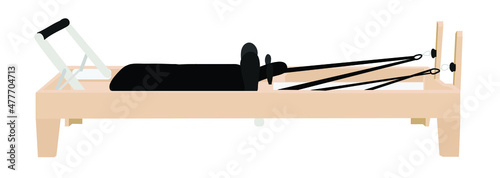 A Pilates Reformer - a concept illustration of workout equipment photo