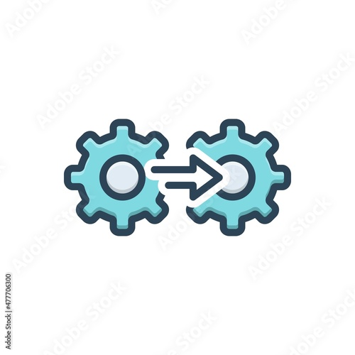 Color illustration icon for integrating