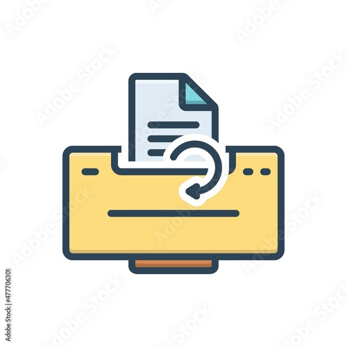 Color illustration icon for name title