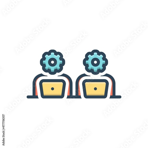 Color illustration icon for operational
