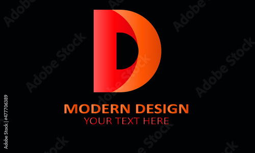 Alphabet d modern shape abstract monogram vector logo template