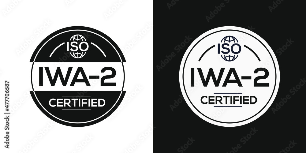 Creative ISO (IWA-2) Standard quality symbol, vector illustration.