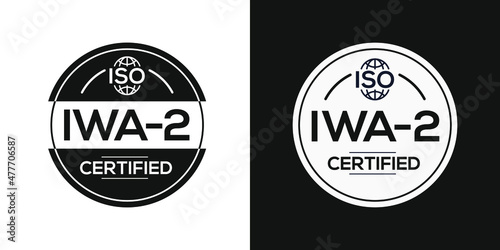 Creative ISO (IWA-2) Standard quality symbol, vector illustration.