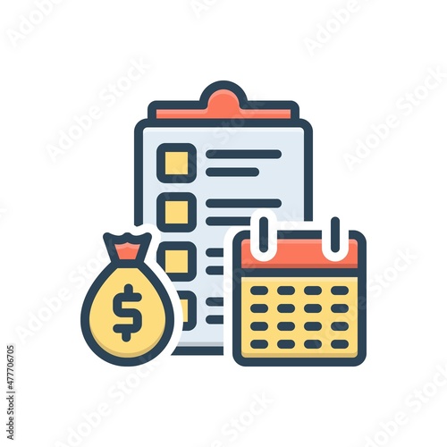 Color illustration icon for expense